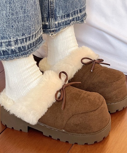 mebole(メボレ)の「厚底ボアスリッポン(スリッポン・レディース・ブラウン/ベージュ/キャメル・MEDIUM/SMALL/LARGE)」の8枚目の写真