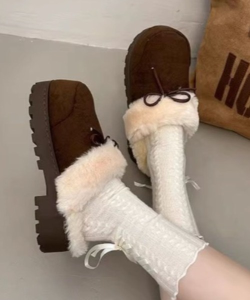 mebole(メボレ)の「厚底ボアスリッポン(スリッポン・レディース・ブラウン/ベージュ/キャメル・MEDIUM/SMALL/LARGE)」の10枚目の写真
