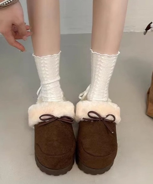mebole(メボレ)の「厚底ボアスリッポン(スリッポン・レディース・ブラウン/ベージュ/キャメル・MEDIUM/SMALL/LARGE)」の12枚目の写真