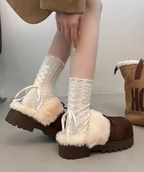 mebole(メボレ)の「厚底ボアスリッポン(スリッポン・レディース・ブラウン/ベージュ/キャメル・MEDIUM/SMALL/LARGE)」の13枚目の写真