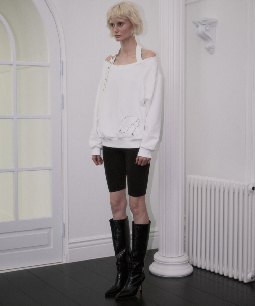 ROSEFRANTZ（ロゼフランツ）の「Eyelet Strap Open Sweatshirt [Ivory]（スウェット・レディース・アイボリー・OS）」の3枚目の写真