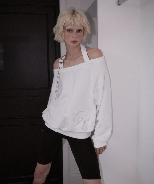 ROSEFRANTZ（ロゼフランツ）の「Eyelet Strap Open Sweatshirt [Ivory]（スウェット・レディース・アイボリー・OS）」の6枚目の写真