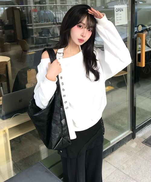 ROSEFRANTZ（ロゼフランツ）の「Eyelet Strap Open Sweatshirt [Ivory]（スウェット・レディース・アイボリー・OS）」の12枚目の写真