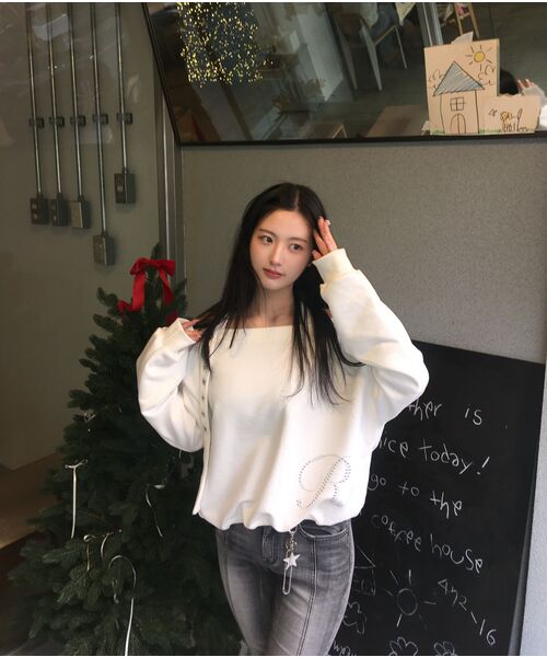 ROSEFRANTZ（ロゼフランツ）の「Eyelet Strap Open Sweatshirt [Ivory]（スウェット・レディース・アイボリー・OS）」の13枚目の写真