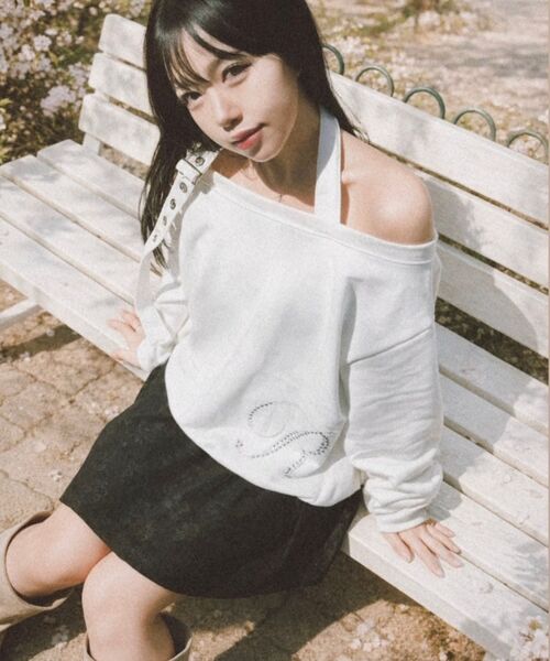 ROSEFRANTZ（ロゼフランツ）の「Eyelet Strap Open Sweatshirt [Ivory]（スウェット・レディース・アイボリー・OS）」の14枚目の写真