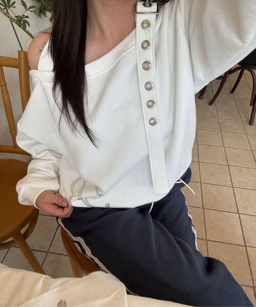 ROSEFRANTZ（ロゼフランツ）の「Eyelet Strap Open Sweatshirt [Ivory]（スウェット・レディース・アイボリー・OS）」の19枚目の写真