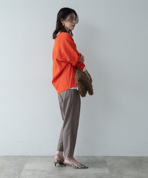 GALLEST(ギャレスト)の「Comfy SET UP|イージーテーパードパンツ【セットアップ対応/通勤/カセット服】(その他パンツ・レディース・ダークグレー/ブラウン系/ブラック・34/36/38/40)」の11枚目の写真