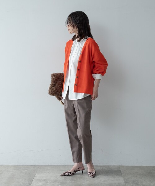 GALLEST(ギャレスト)の「Comfy SET UP|イージーテーパードパンツ【セットアップ対応/通勤/カセット服】(その他パンツ・レディース・ダークグレー/ブラウン系/ブラック・34/36/38/40)」の6枚目の写真