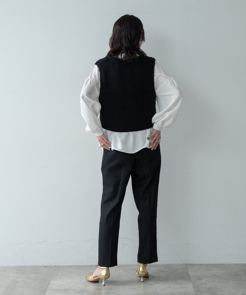 GALLEST(ギャレスト)の「Comfy SET UP|イージーテーパードパンツ【セットアップ対応/通勤/カセット服】(その他パンツ・レディース・ダークグレー/ブラウン系/ブラック・34/36/38/40)」の17枚目の写真