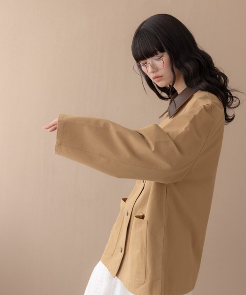 REMOON(リムーン)の「アソート切替カバーオール(カバーオール・レディース・ベージュ/インディゴブルー・FREE)」の21枚目の写真