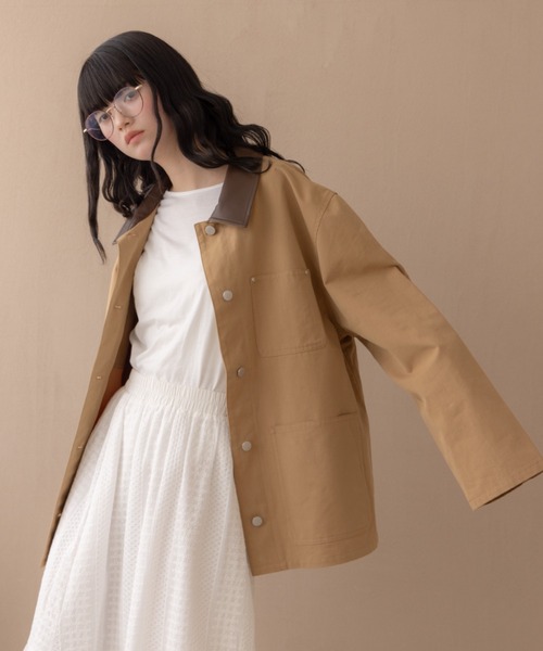 REMOON(リムーン)の「アソート切替カバーオール(カバーオール・レディース・ベージュ/インディゴブルー・FREE)」の22枚目の写真