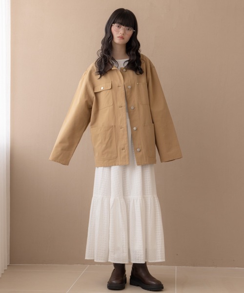 REMOON(リムーン)の「アソート切替カバーオール(カバーオール・レディース・ベージュ/インディゴブルー・FREE)」の14枚目の写真