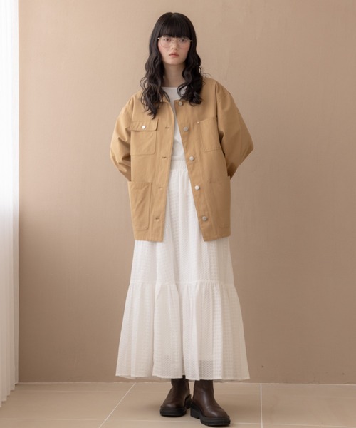 REMOON(リムーン)の「アソート切替カバーオール(カバーオール・レディース・ベージュ/インディゴブルー・FREE)」の10枚目の写真