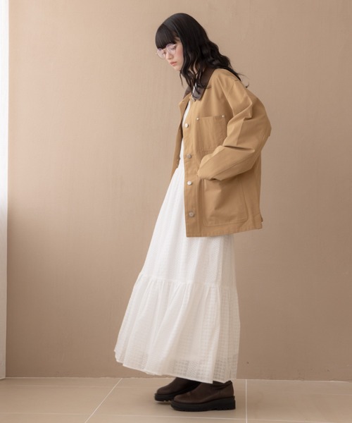 REMOON(リムーン)の「アソート切替カバーオール(カバーオール・レディース・ベージュ/インディゴブルー・FREE)」の13枚目の写真