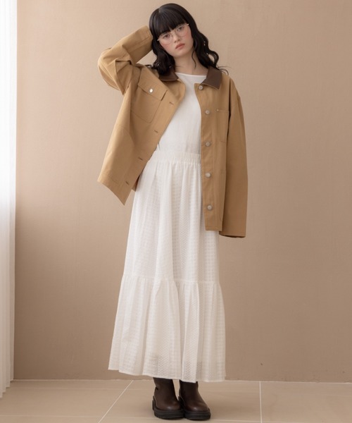 REMOON(リムーン)の「アソート切替カバーオール(カバーオール・レディース・ベージュ/インディゴブルー・FREE)」の12枚目の写真