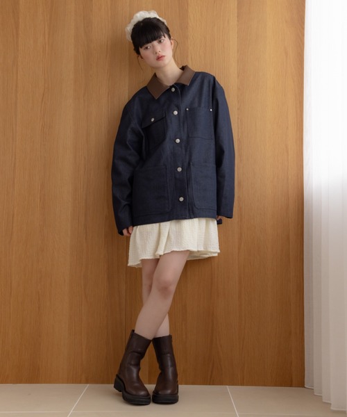 REMOON(リムーン)の「アソート切替カバーオール(カバーオール・レディース・ベージュ/インディゴブルー・FREE)」の18枚目の写真