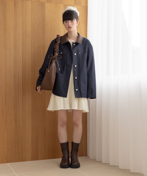 REMOON(リムーン)の「アソート切替カバーオール(カバーオール・レディース・ベージュ/インディゴブルー・FREE)」の19枚目の写真