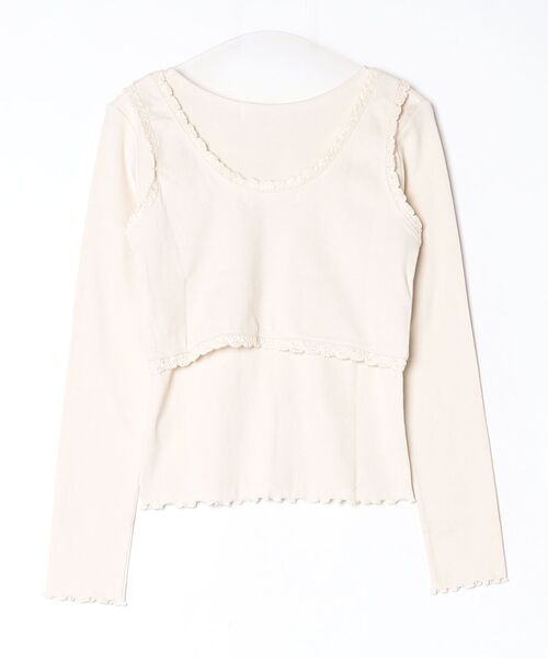 ROSE BUD(ローズバッド)の「(mag.by c)LAYERED RIB TOP(Tシャツ/カットソー・レディース・ホワイト/ブラウン・ONE SIZE)」の19枚目の写真