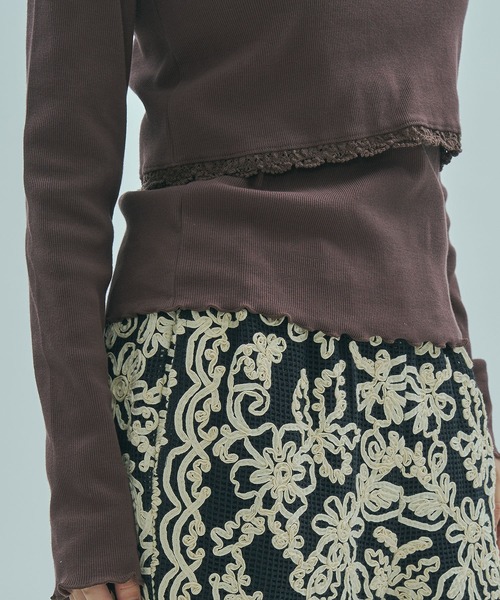 ROSE BUD(ローズバッド)の「(mag.by c)LAYERED RIB TOP(Tシャツ/カットソー・レディース・ホワイト/ブラウン・ONE SIZE)」の17枚目の写真