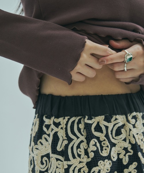ROSE BUD(ローズバッド)の「(mag.by c)LAYERED RIB TOP(Tシャツ/カットソー・レディース・ホワイト/ブラウン・ONE SIZE)」の18枚目の写真