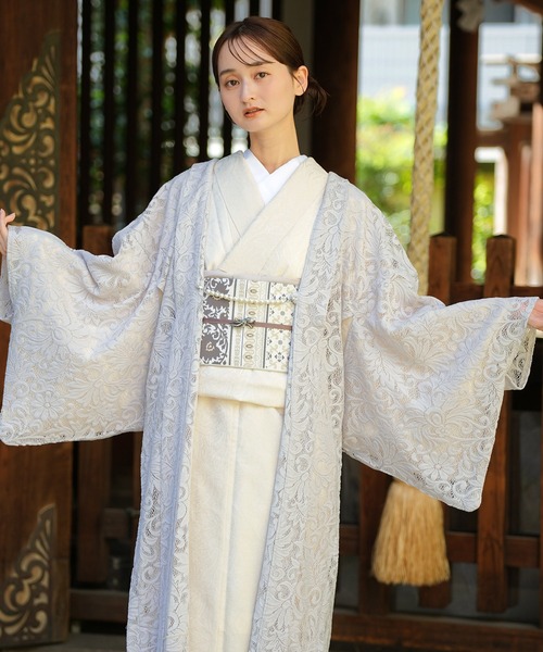 utatane（ウタタネ）の「羽織 レース ニコアンティーク アマイロ・クラシカ 日本製（着物・レディース・ライトグレー・FREE）」の6枚目の写真