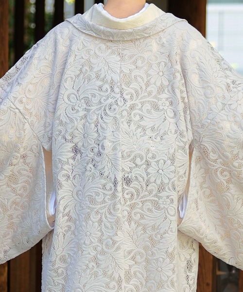 utatane（ウタタネ）の「羽織 レース ニコアンティーク アマイロ・クラシカ 日本製（着物・レディース・ライトグレー・FREE）」の8枚目の写真