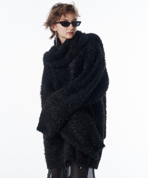 JOSE MOON(ジョゼムーン)の「LAME KNIT SCARF/ラメニットスカーフ(ストール/ショール・レディース・ブラック/サックスブルー/ホワイト・FREE)」の12枚目の写真