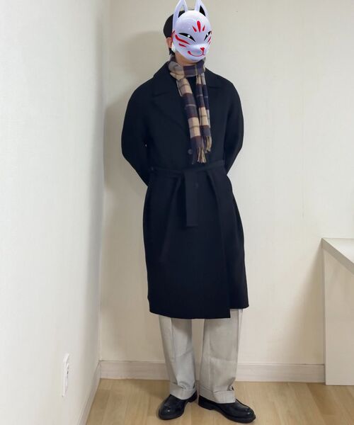 DRAW FIT（ドローフィット）の「ハンドメイドカシミヤダブルローブコート[ブラック]（チェスターコート・メンズ・その他・LARGE/MEDIUM/X-LARGE）」の6枚目の写真