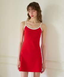 SALON DE YOHN（サロンドヨーン）の「Basic Pique Slip Dress_ Red（ワンピース）」