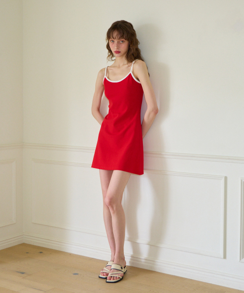 SALON DE YOHN(サロンドヨーン)の「Basic Pique Slip Dress_ Red(ワンピース・レディース・その他・MEDIUM/SMALL)」の2枚目の写真
