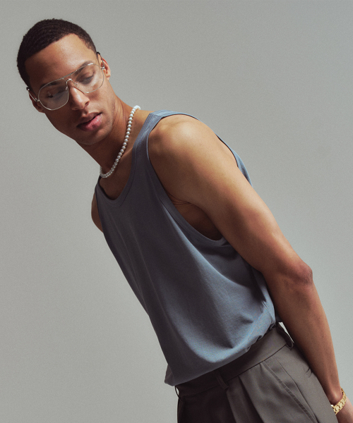ERER(エルエル)の「メンズ ベーシック タンクトップ スカイブルー(Tシャツ/カットソー・レディース・スカイブルー・4)」の6枚目の写真