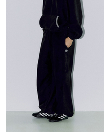 DIAGONAL FLEECE JOGGER PANTS, BLACK