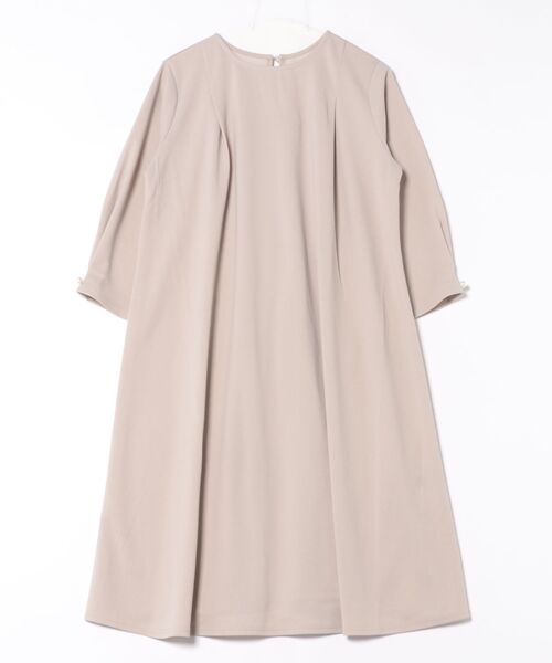 INTERPLANET(インタープラネット)の「カットジョーゼットBACKプリーツワンピース(ワンピース・レディース・ブラック/グレイッシュベージュ・FREE)」の6枚目の写真