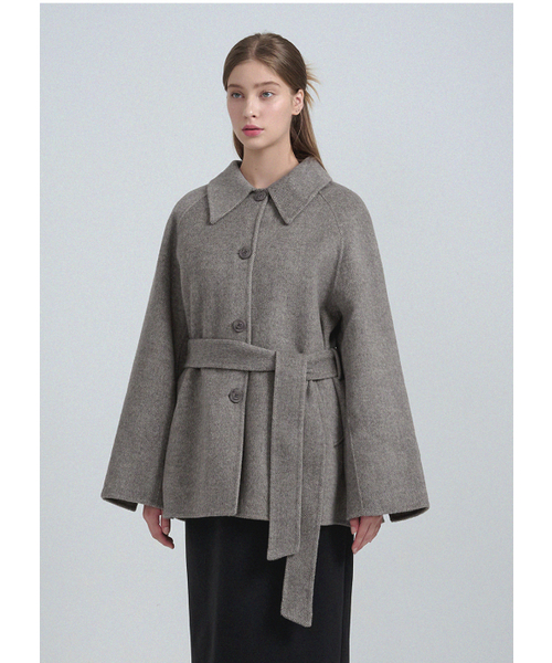 セール】レヴィ ハンドメイド ウールハーフコート（チェスターコート