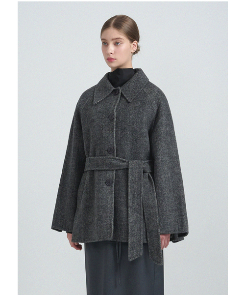 MICANE(ミケーネ)の「レヴィ ハンドメイド ウールハーフコート(チェスターコート・レディース・ベージュ/チャコール・X-LARGE/LARGE/MEDIUM/SMALL)」の12枚目の写真