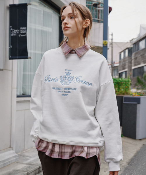 MALOUPE（マロップ）の「5308 裏起毛オーバーサイズスウェットシャツ (ホワイト)（スウェット・レディース・ホワイト・FREE）」の3枚目の写真