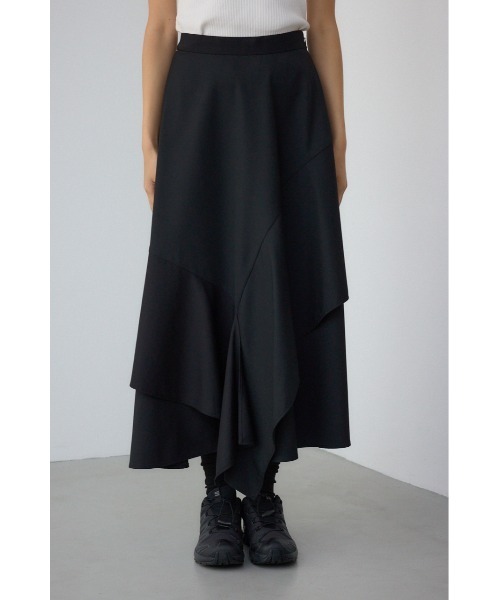 AZUL by moussy（アズールバイマウジー）の「【PLUS】レイヤードスカート（スカート・レディース・ブラック/グレー・MEDIUM/SMALL）」の3枚目の写真