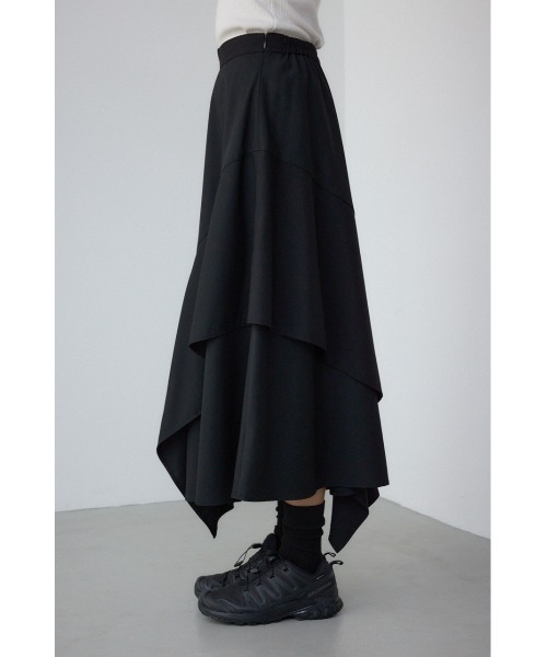 AZUL by moussy（アズールバイマウジー）の「【PLUS】レイヤードスカート（スカート・レディース・ブラック/グレー・MEDIUM/SMALL）」の4枚目の写真