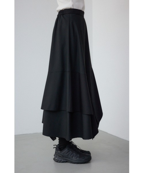 AZUL by moussy（アズールバイマウジー）の「【PLUS】レイヤードスカート（スカート・レディース・ブラック/グレー・MEDIUM/SMALL）」の5枚目の写真