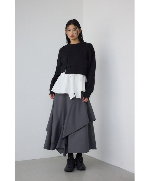 AZUL by moussy（アズールバイマウジー）の「【PLUS】レイヤードスカート（スカート・レディース・ブラック/グレー・MEDIUM/SMALL）」の12枚目の写真