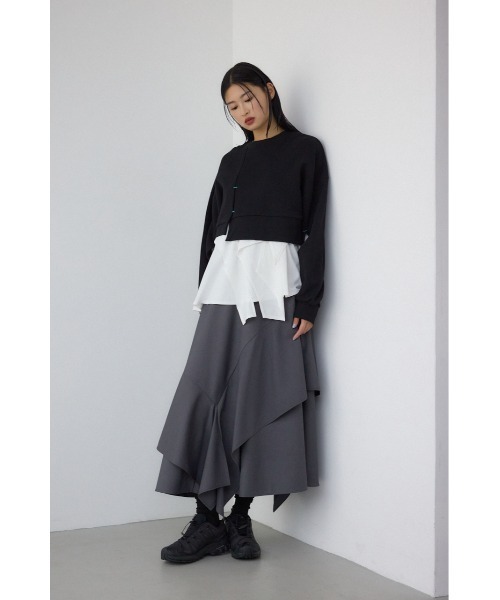 AZUL by moussy（アズールバイマウジー）の「【PLUS】レイヤードスカート（スカート・レディース・ブラック/グレー・MEDIUM/SMALL）」の13枚目の写真