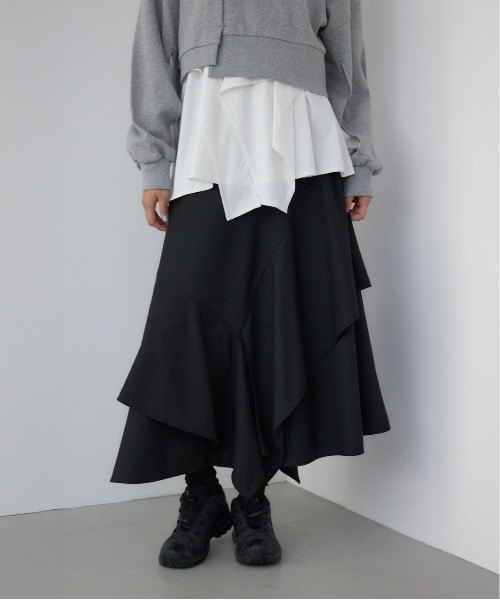 AZUL by moussy（アズールバイマウジー）の「【PLUS】レイヤードスカート（スカート・レディース・ブラック/グレー・MEDIUM/SMALL）」の22枚目の写真