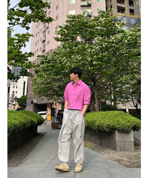 SSIN AND LEE（シンアンドリー）の「RURTW プリンティングオーバーサイズシャツバイオレット（シャツ/ブラウス・メンズ・その他・LARGE/MEDIUM）」の3枚目の写真