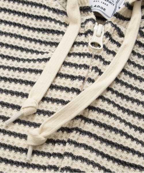 JEMORGAN(ジェーイーモーガン)の「『JEMORGAN LONG JOHNS/ジェーイーモーガンロングジョーンズ』CVCワッフルフルボーダーZIPパーカー【+】(パーカー・メンズ・ネイビー/ナチュラル・XL/L/M)」の16枚目の写真