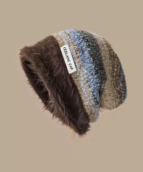 セール】ミックスニット帽 もこもこニットキャップ（ニットキャップ