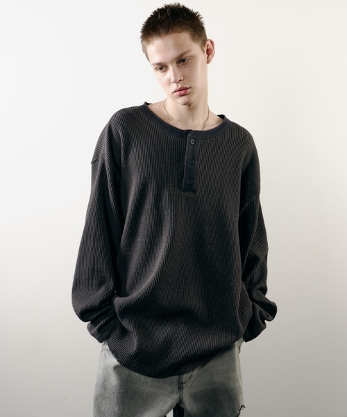 AIVER(アイバー)の「AIVER ヘビーワッフルモンスターL/S TEE(Tシャツ/カットソー・メンズ・チャコールグレー/ブラック・FREE)」の16枚目の写真