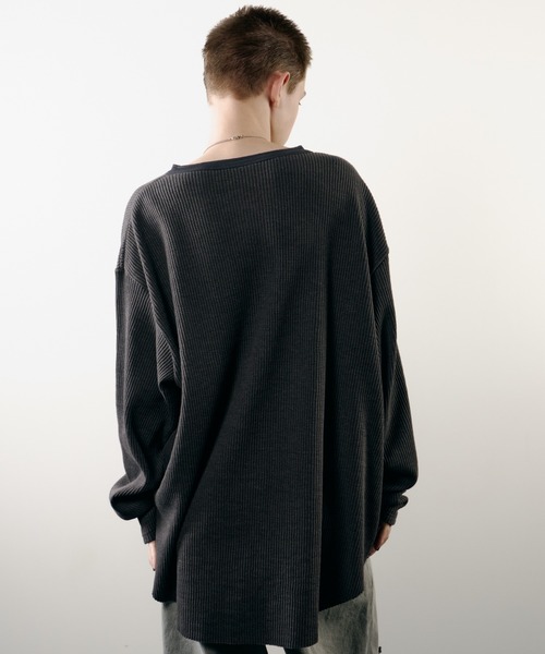 AIVER(アイバー)の「AIVER ヘビーワッフルモンスターL/S TEE(Tシャツ/カットソー・メンズ・チャコールグレー/ブラック・FREE)」の17枚目の写真