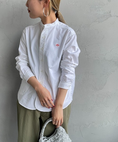 DANTON（ダントン）の「[DANTON/ダントン] バンドカラー オックスフォードシャツ(無地)（シャツ/ブラウス・レディース・ライトベージュ/ホワイト/ブルー・36/34/38）」の8枚目の写真