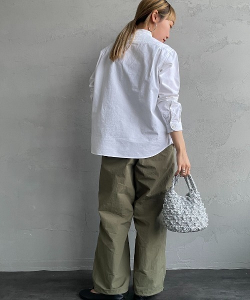 DANTON（ダントン）の「[DANTON/ダントン] バンドカラー オックスフォードシャツ(無地)（シャツ/ブラウス・レディース・ライトベージュ/ホワイト/ブルー・36/34/38）」の14枚目の写真