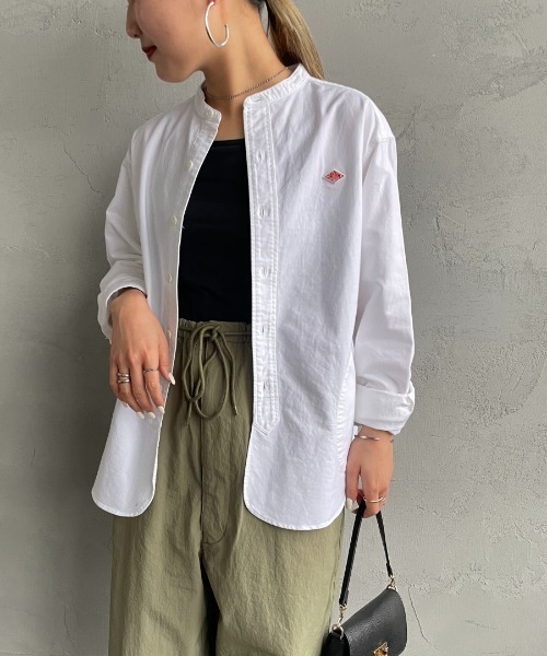 DANTON（ダントン）の「[DANTON/ダントン] バンドカラー オックスフォードシャツ(無地)（シャツ/ブラウス・レディース・ライトベージュ/ホワイト/ブルー・36/34/38）」の15枚目の写真